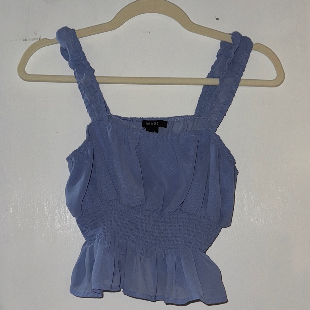 Forever 21 Lavender Smocked Ruffle Tank Top- size medium
